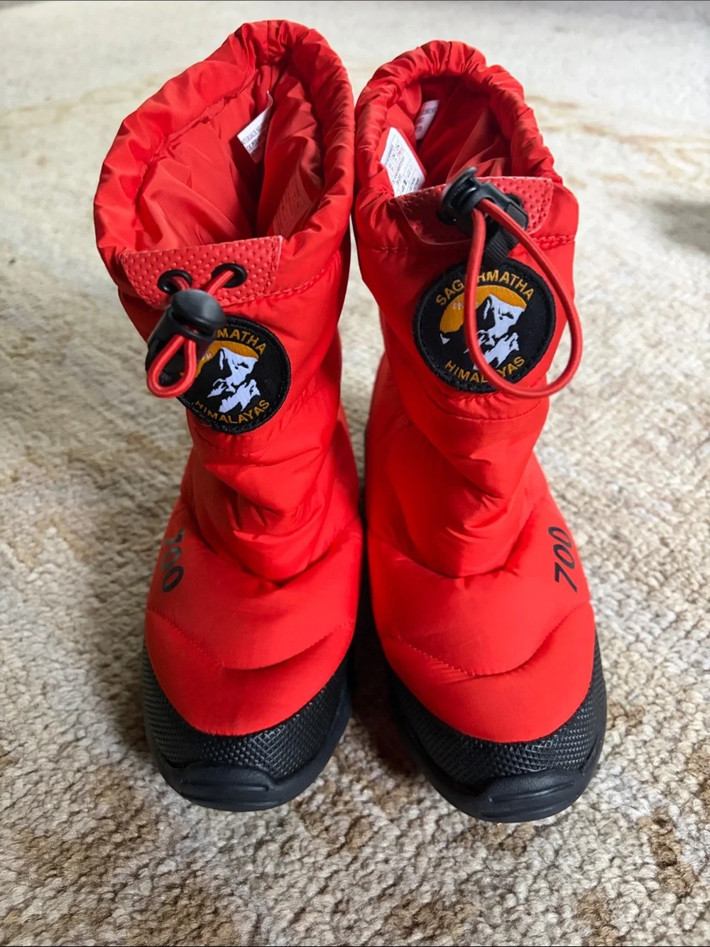 North Face Expedition System 700 fill-power goose down snow boots Neon orange 8